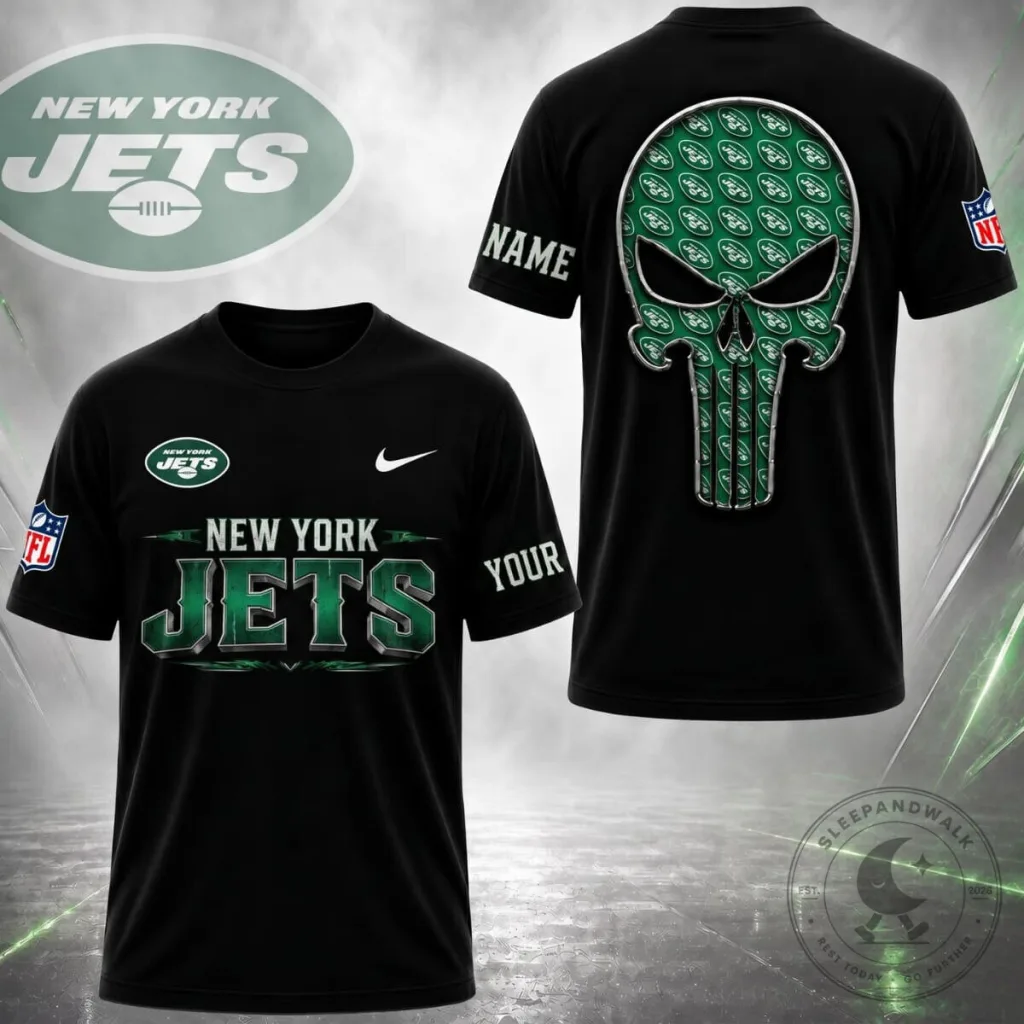 New York Jets Fan Shirt, Personalized Gridiron Skull T-Shirt New York Jets Fan Shirt, Personalized Gridiron Skull T-Shirt