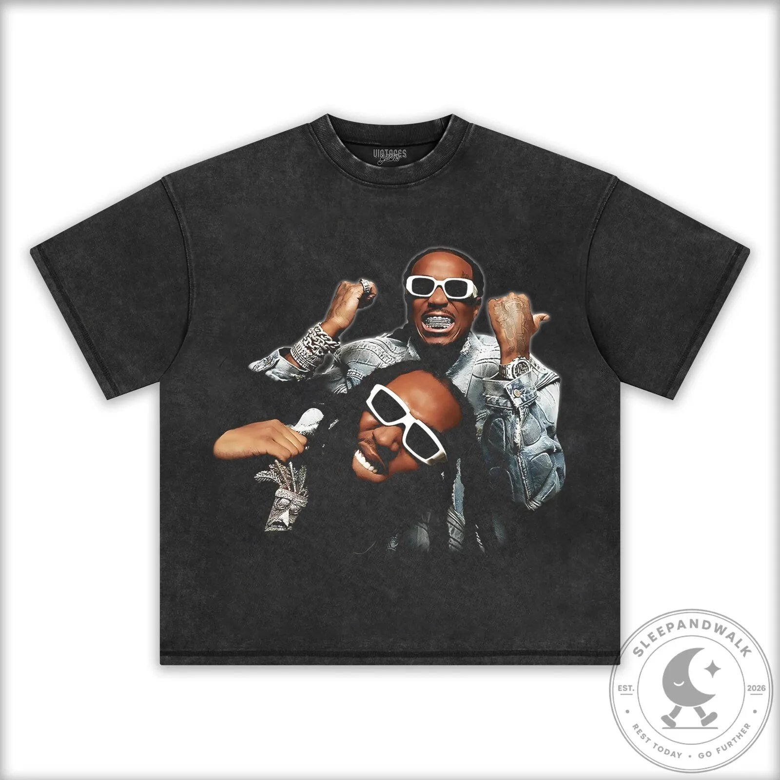 Black Graphic T-Shirt featuring Quavo and Takeoff from Migos Hip Hop Music Group 9 Black Graphic T-Shirt featuring Quavo and Takeoff from Migos Hip Hop Music Group