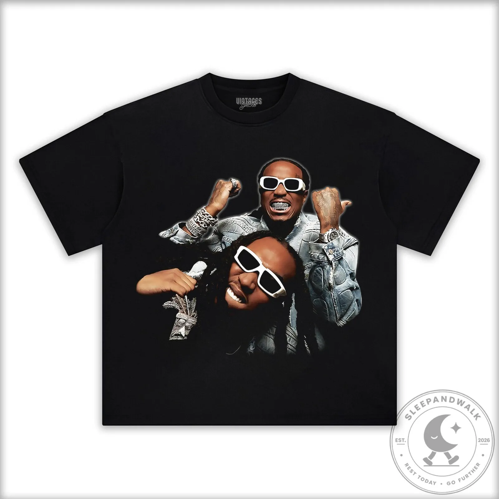 Black Graphic T-Shirt featuring Quavo and Takeoff from Migos Hip Hop Music Group 10 Black Graphic T-Shirt featuring Quavo and Takeoff from Migos Hip Hop Music Group