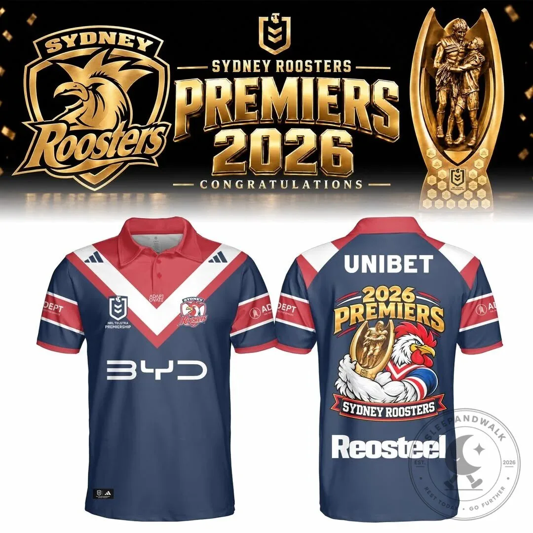 Sydney Roosters National Rugby League Premiers 2026 Celebration Polo Shirt