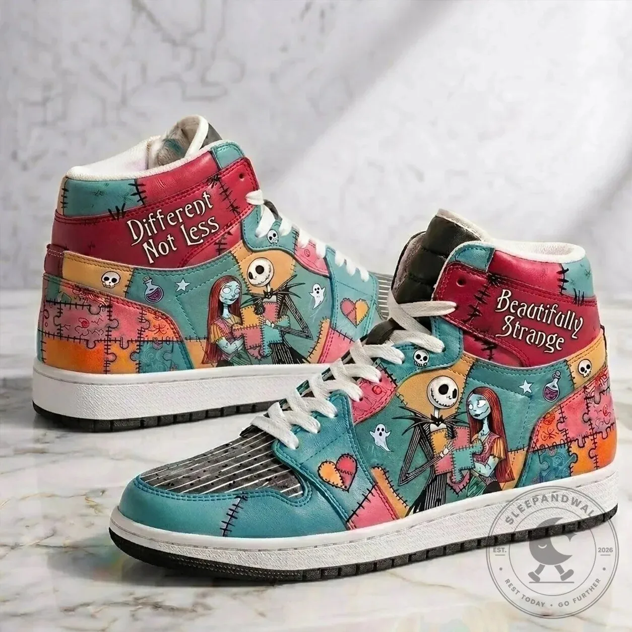 Nightmare Before Christmas Jack and Sally Beautifully Strange High-Top Sneakers 2 Nightmare Before Christmas Jack and Sally Beautifully Strange High-Top Sneakers