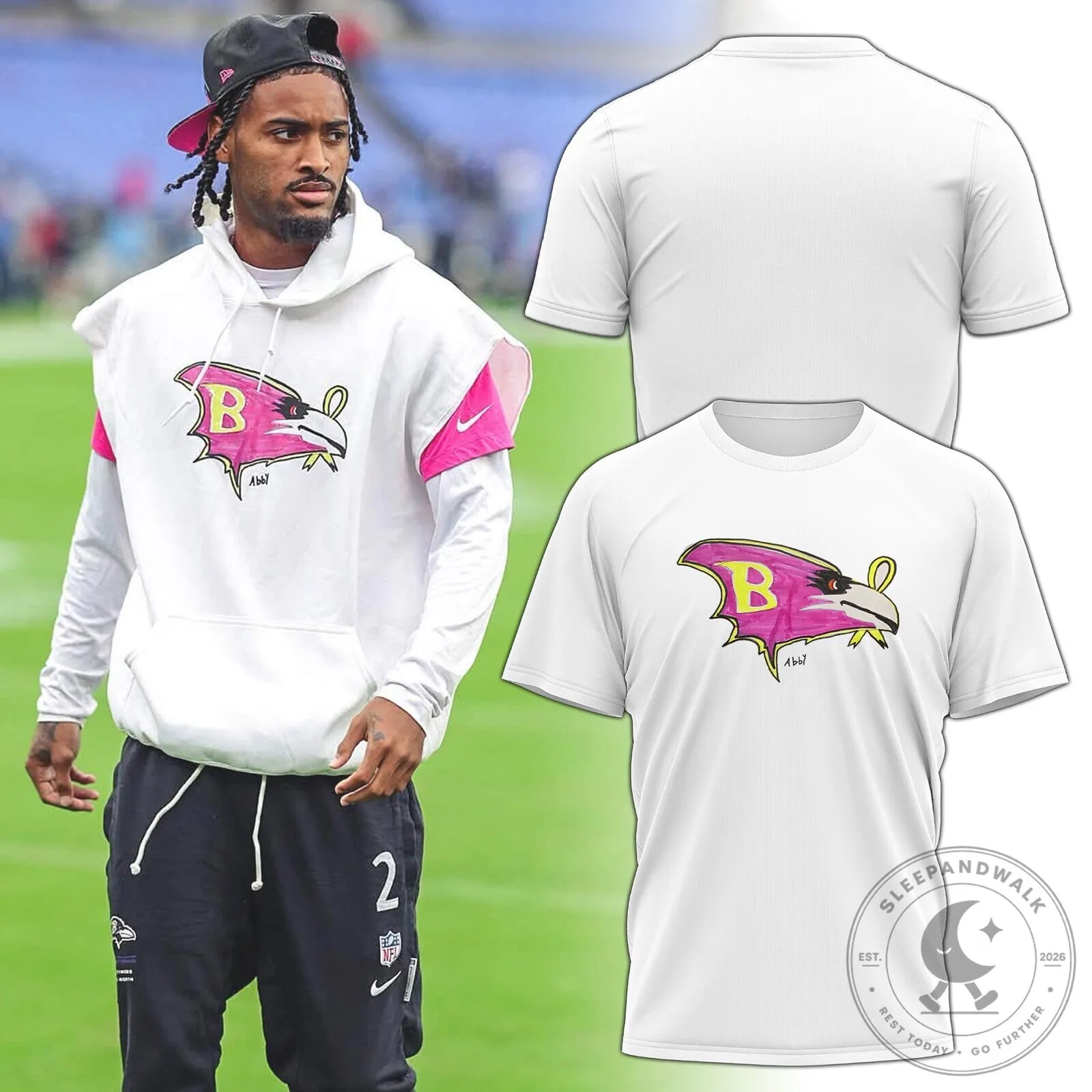 Baltimore Ravens Crucial Catch Pink Ribbon Football Team T-Shirt