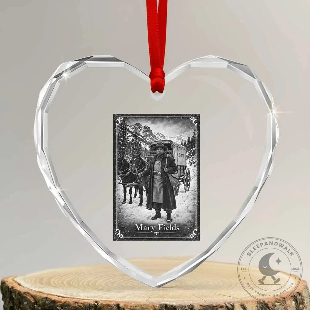 Mary Fields Stagecoach Pioneer Woman Black History Heart Crystal Glass Ornament
