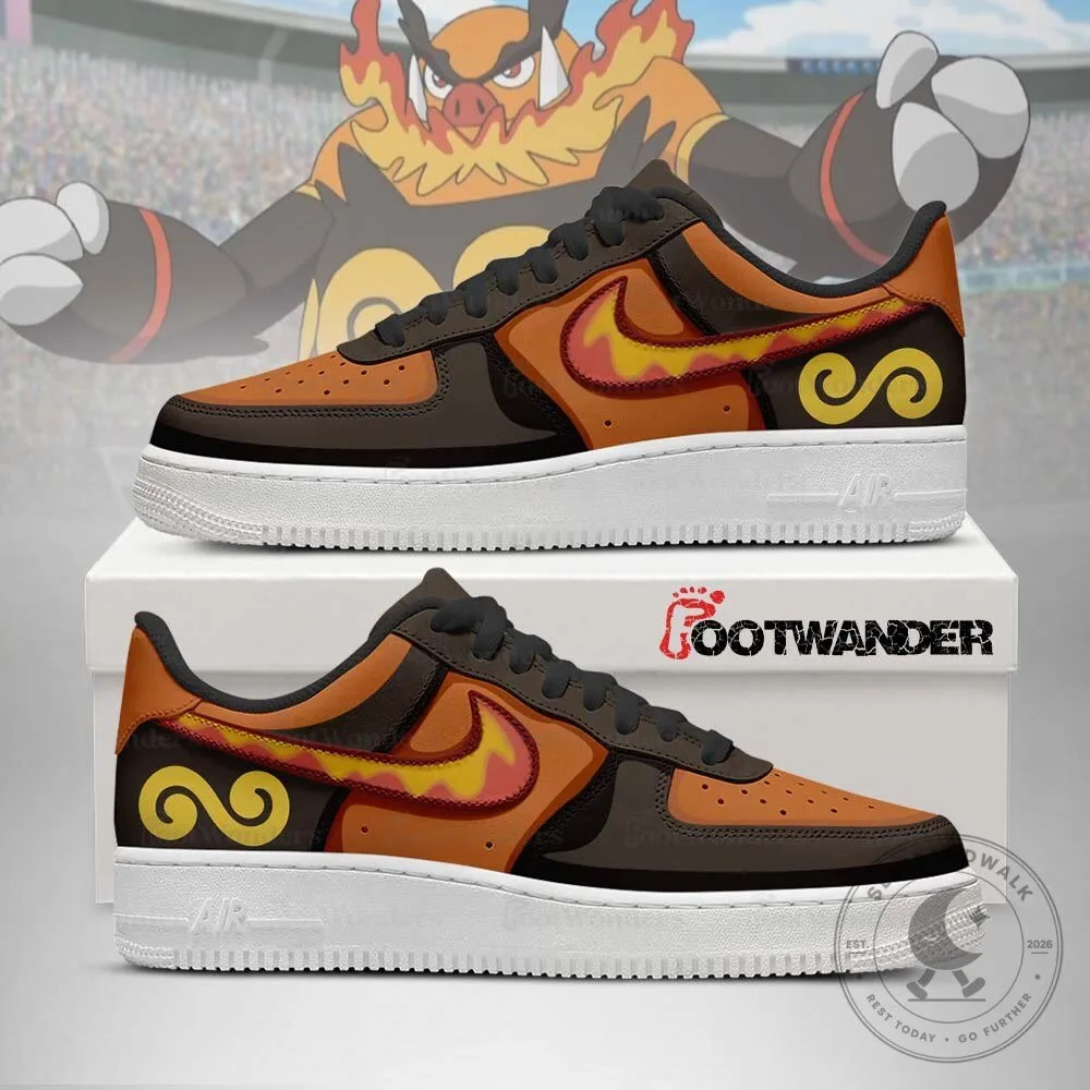 Pokemon Emboar Colorway Custom Printed Athletic Sneakers