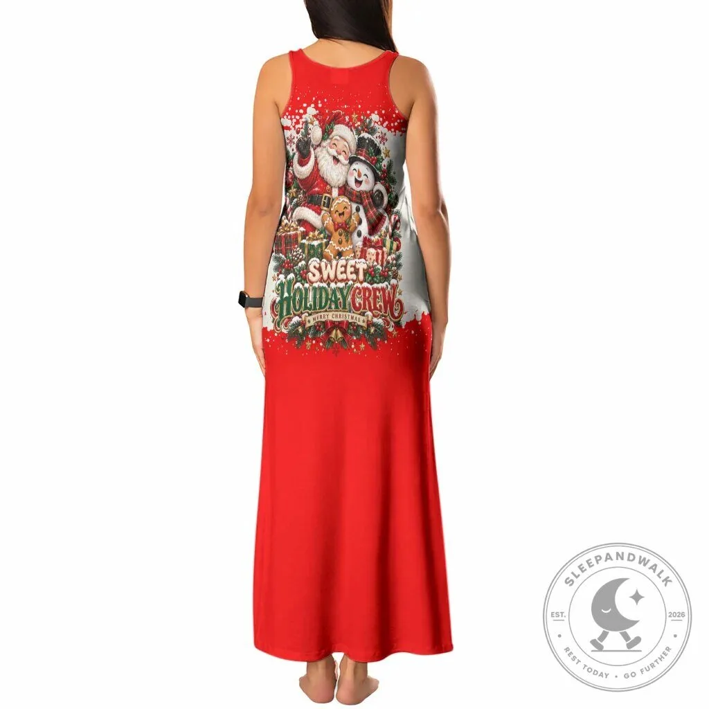 Christmas Santa Snowman Gingerbread Holiday Festive Character Tank Maxi Dress 3 Christmas Santa Snowman Gingerbread Holiday Festive Character Tank Maxi Dress