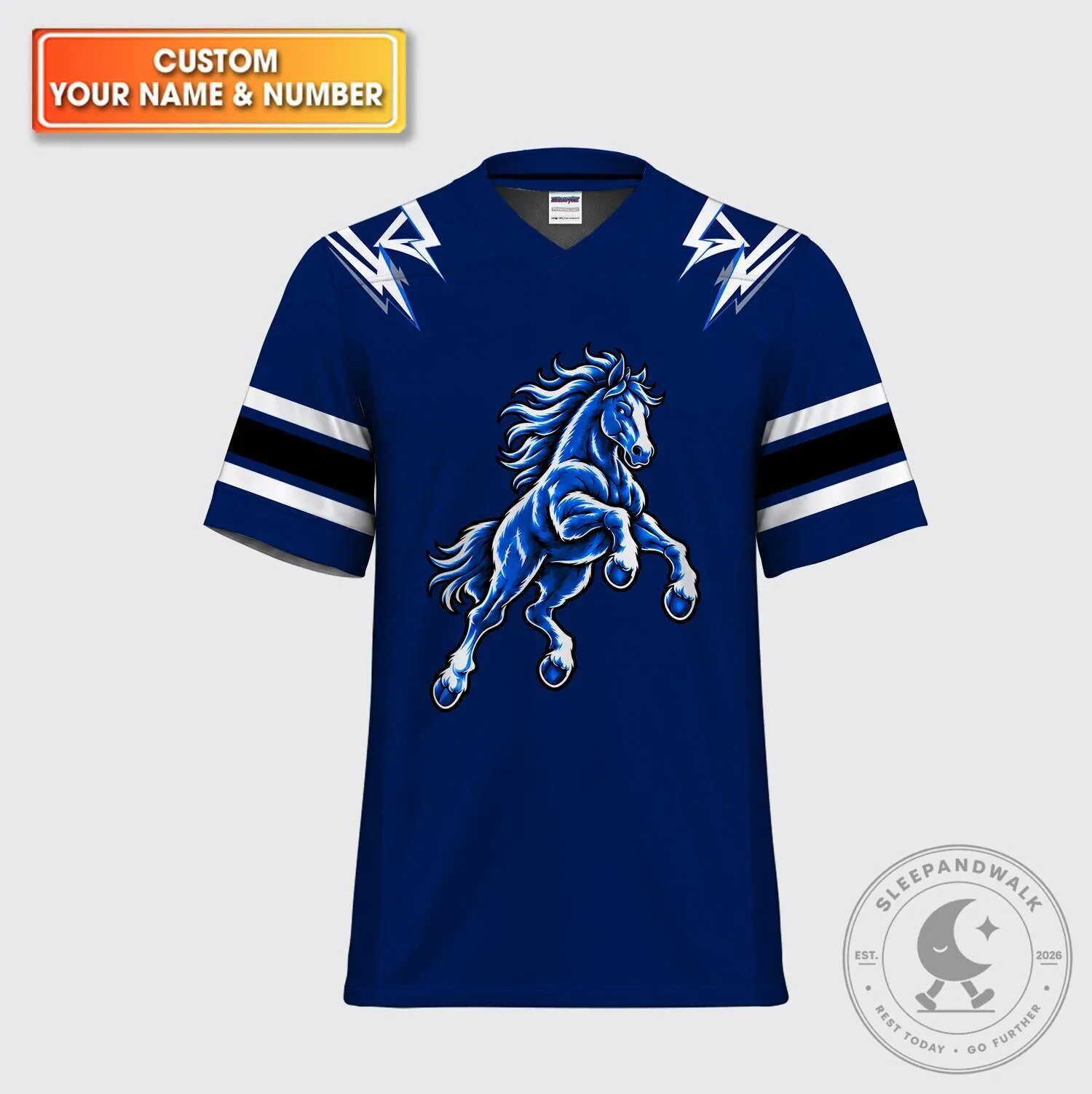 Indianapolis Colts Blue Stallion Mascot Custom Name And Number Football Jersey 10 Indianapolis Colts Blue Stallion Mascot Custom Name And Number Football Jersey