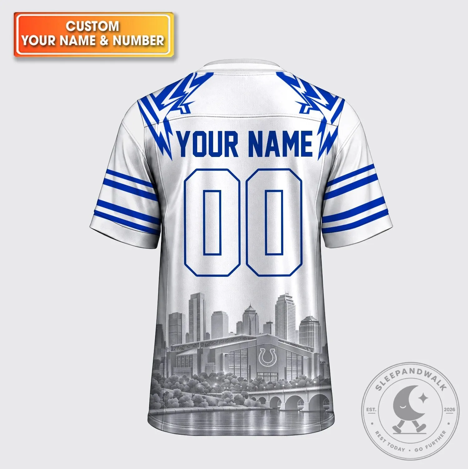 Indianapolis Colts Blue Stallion Mascot Custom Name And Number Football Jersey 13 Indianapolis Colts Blue Stallion Mascot Custom Name And Number Football Jersey