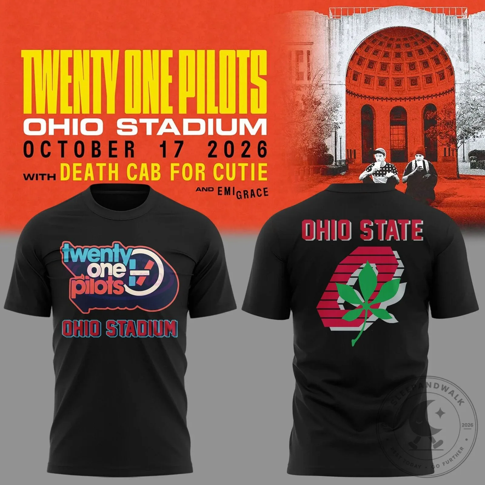 Twenty One Pilots Ohio Stadium Concert October 2026 Black Graphic T-Shirt