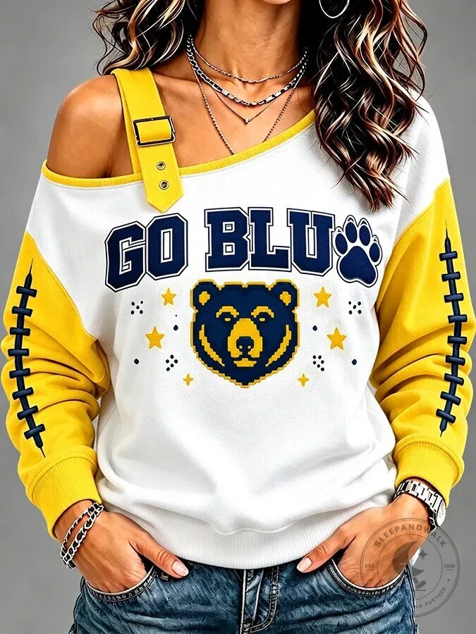 Go Blue Bear Mascot Football Fan Sweatshirt 13 Go Blue Bear Mascot Football Fan Sweatshirt