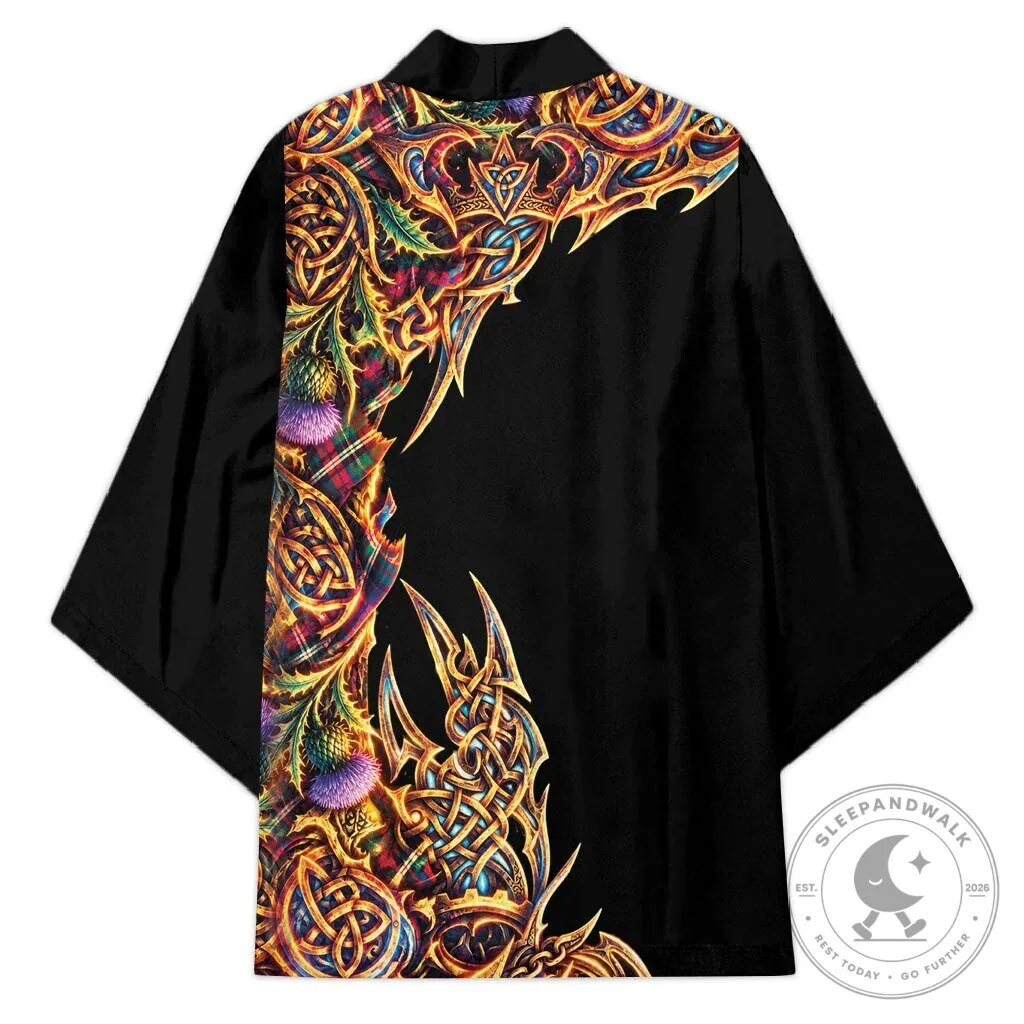 Scotland Forever Royal Lion Celtic Tartan Kimono Cardigan 11 Scotland Forever Royal Lion Celtic Tartan Kimono Cardigan