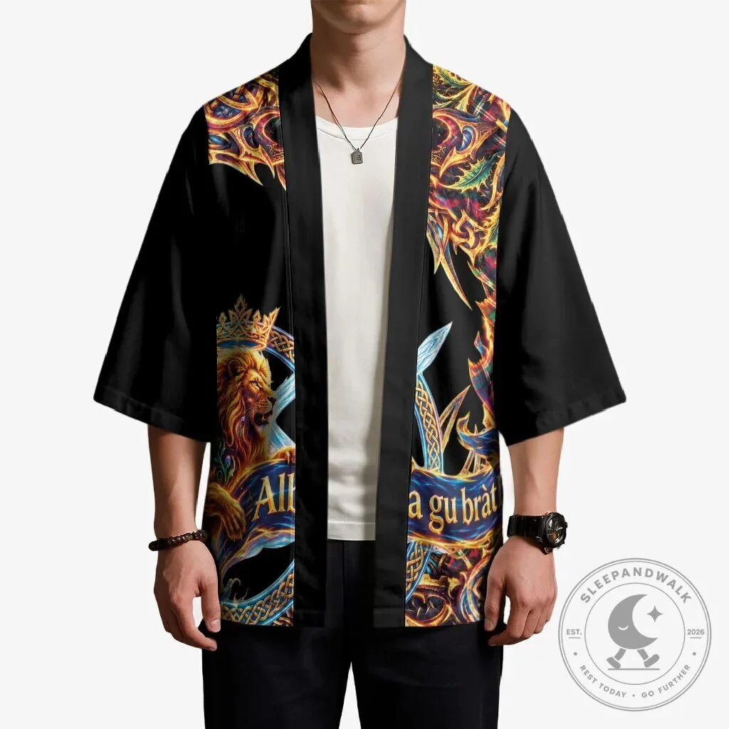 Scotland Forever Royal Lion Celtic Tartan Kimono Cardigan 13 Scotland Forever Royal Lion Celtic Tartan Kimono Cardigan