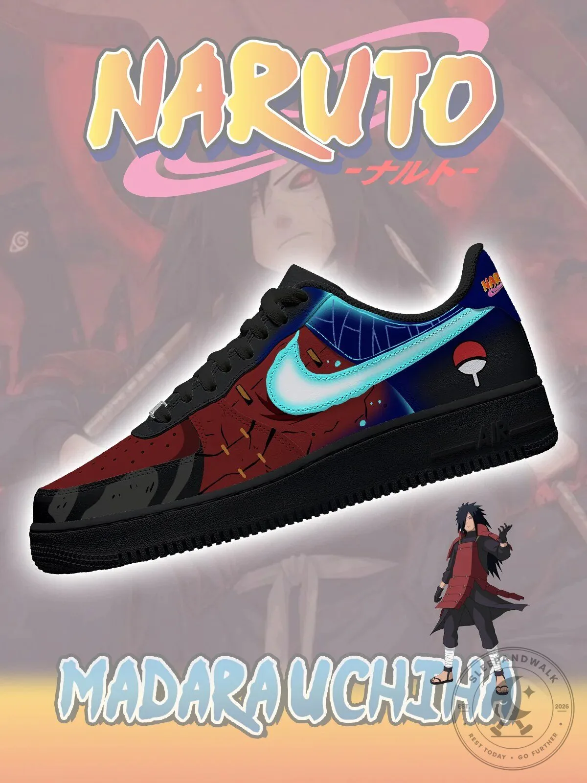Naruto Shippuden Madara Uchiha Anime Custom Shoes