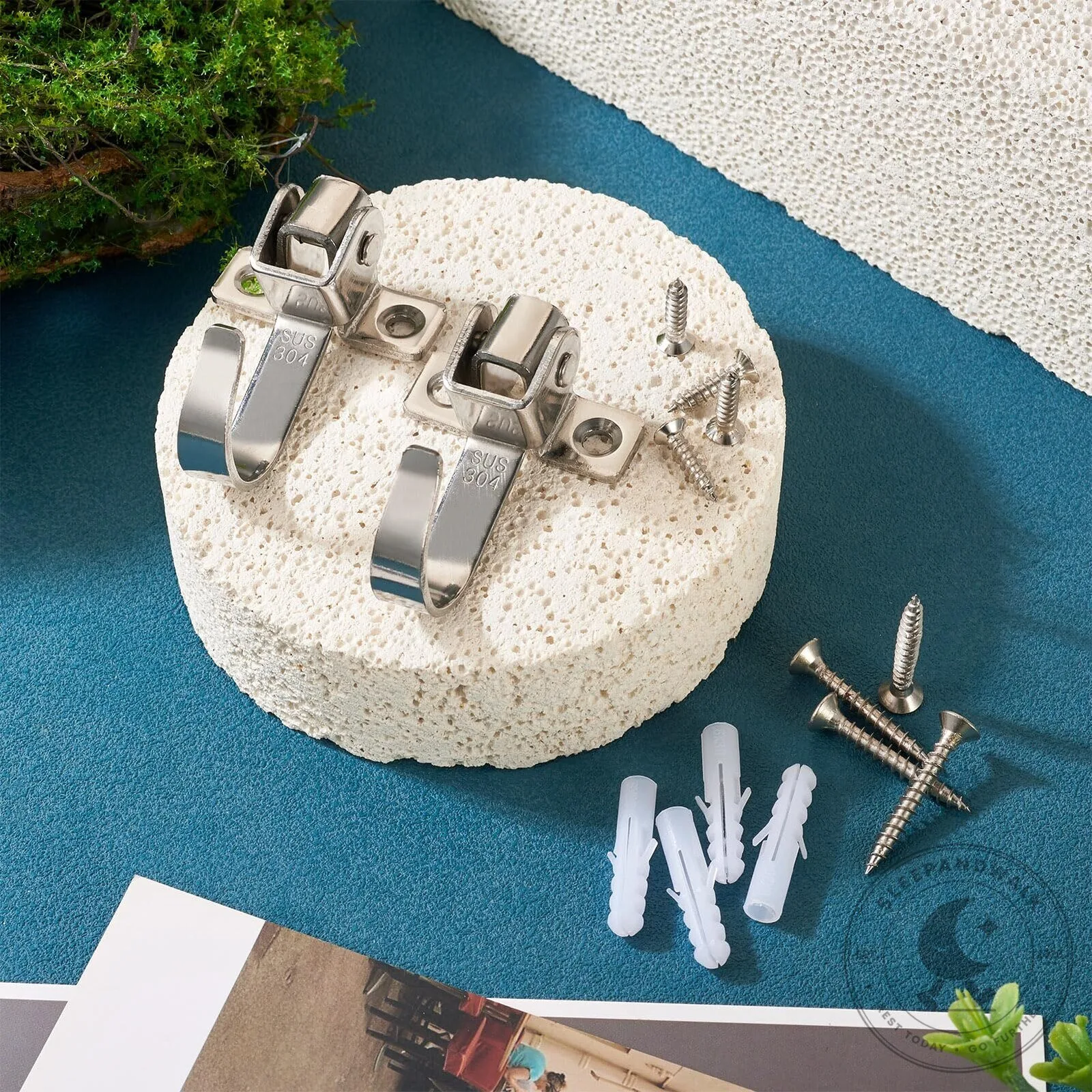 Heavy-Duty 360 Degree Swivel Wall Hooks J-Shaped Stainless Steel Hangers 16 Heavy-Duty 360 Degree Swivel Wall Hooks J-Shaped Stainless Steel Hangers