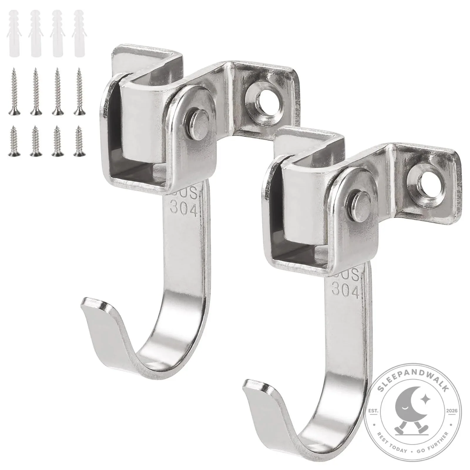 Heavy-Duty 360 Degree Swivel Wall Hooks J-Shaped Stainless Steel Hangers 17 Heavy-Duty 360 Degree Swivel Wall Hooks J-Shaped Stainless Steel Hangers