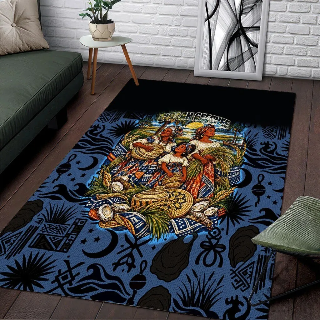 Gullah Geechee African American Sweetgrass Basket Coastal Area Rug 3 Gullah Geechee African American Sweetgrass Basket Coastal Area Rug
