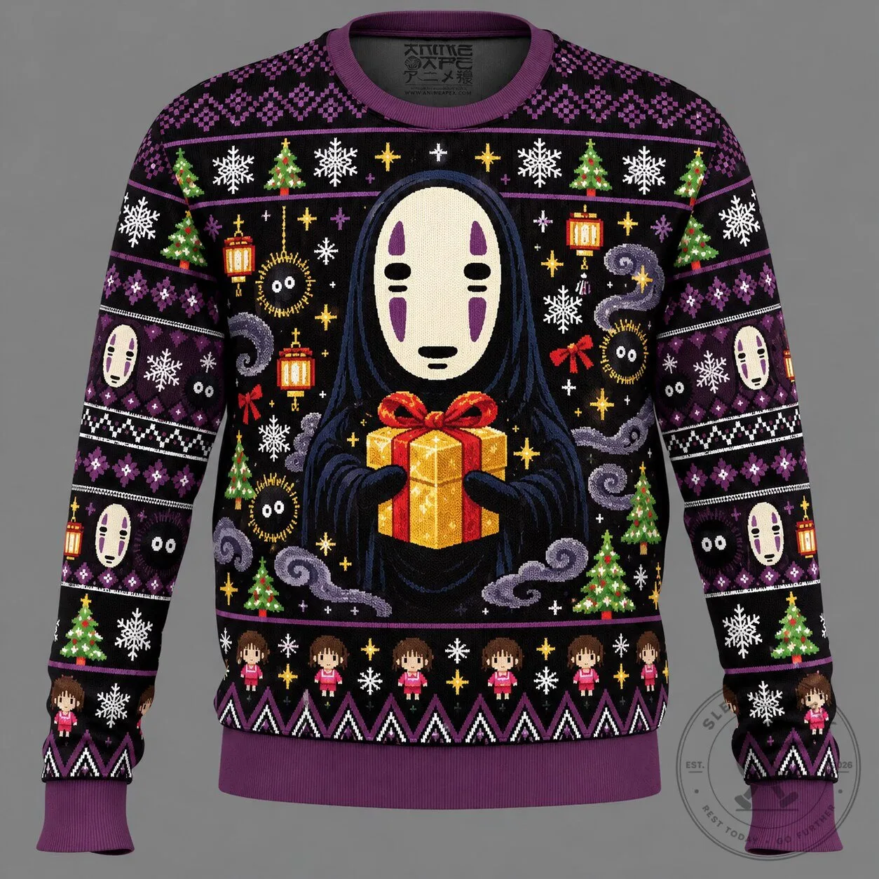 Spirited Away No-Face Christmas Holiday Sweater 5 Spirited Away No-Face Christmas Holiday Sweater