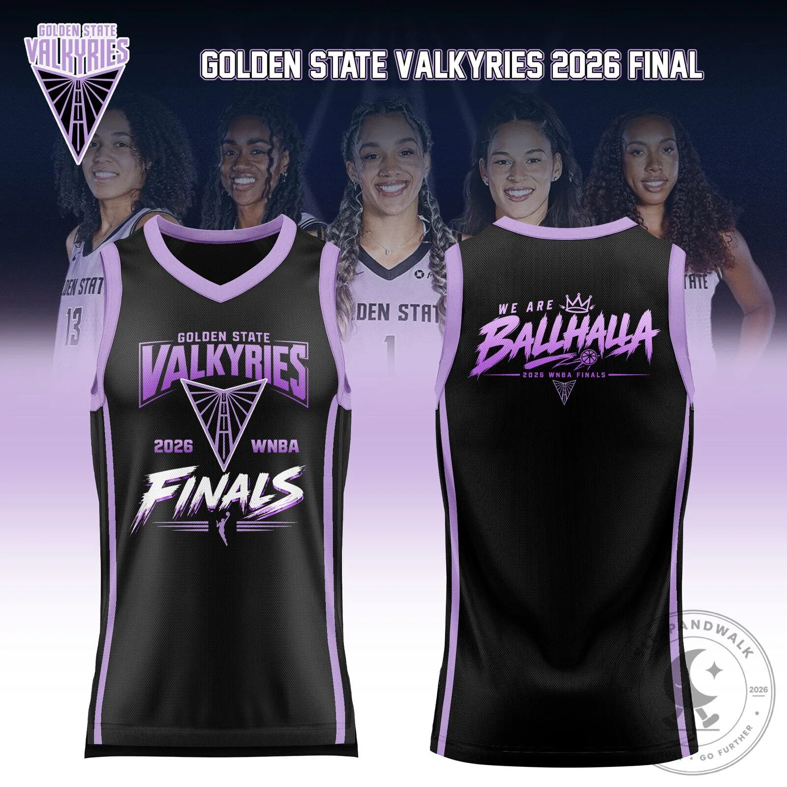 Black Basketball Jersey for 2026 WNBA Finals - Golden State Valkyries