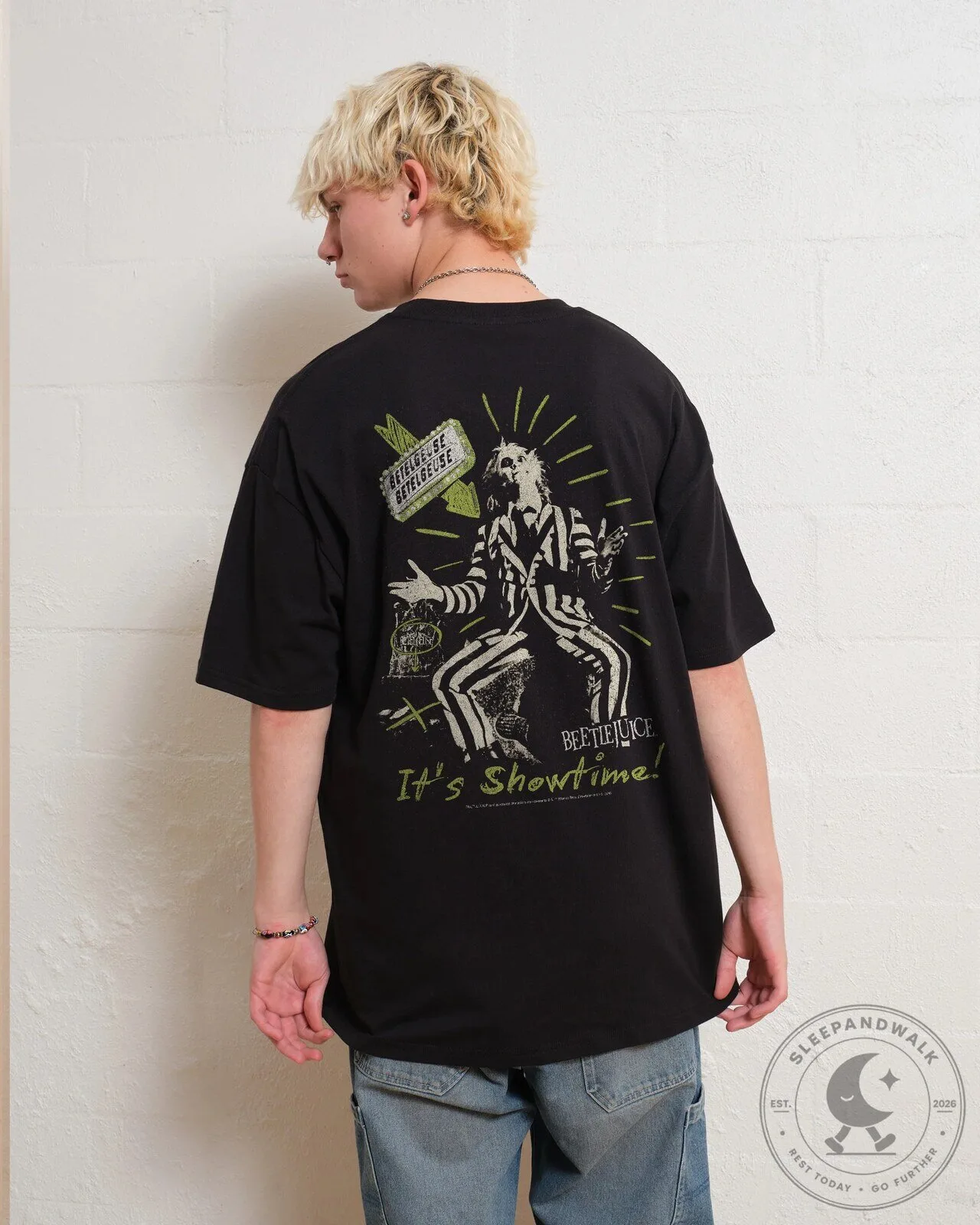 Beetlejuice It's Showtime Movie Poster Black Graphic T-Shirt
